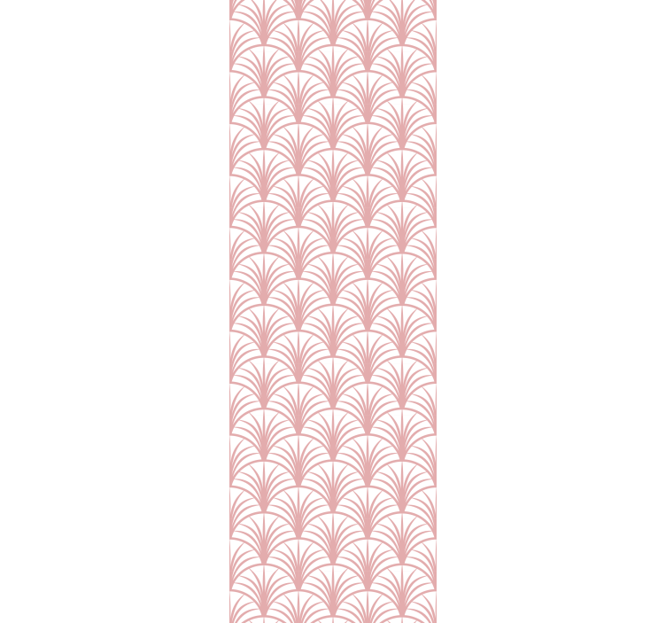 Pink fan patterns contemporary wallpaper - TenStickers