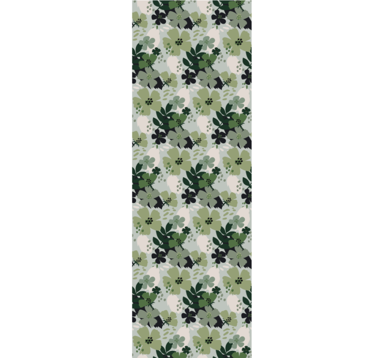 Lush green motif flowers wallpaper - TenStickers