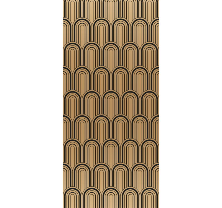 Brown archs pattern design wallpaper geometric - TenStickers