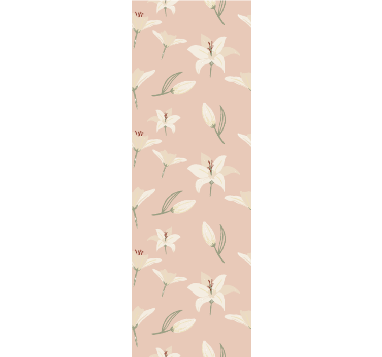 Beige delicate floral motif flowers wallpaper - TenStickers