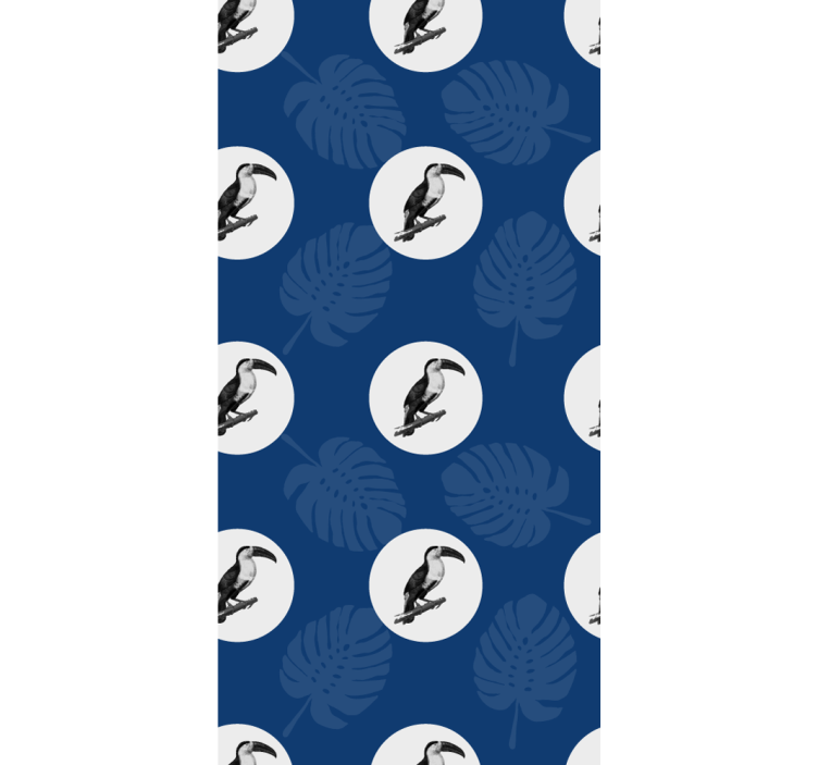 Toucan and leaves birds in wallpaper - TenStickers