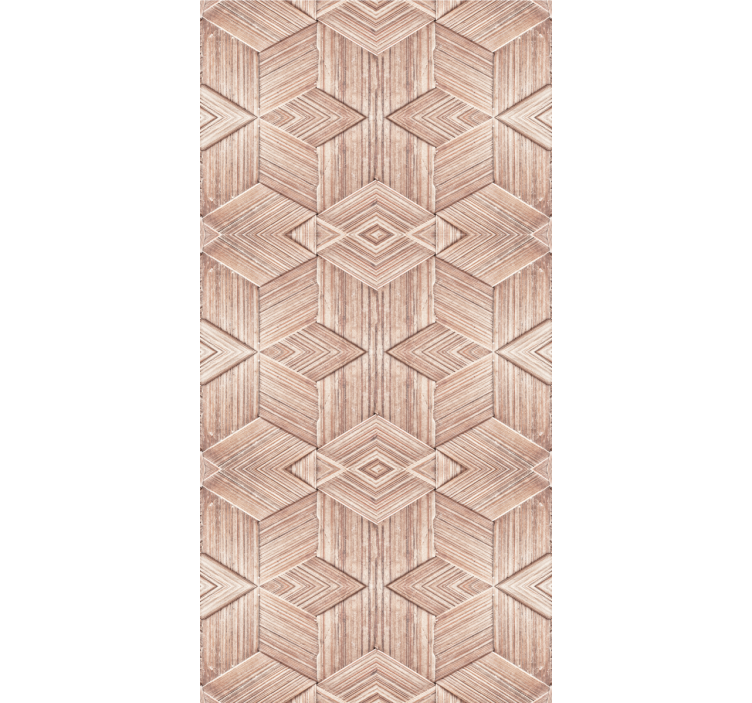 Intricate patterns wood effect wallpaper - TenStickers
