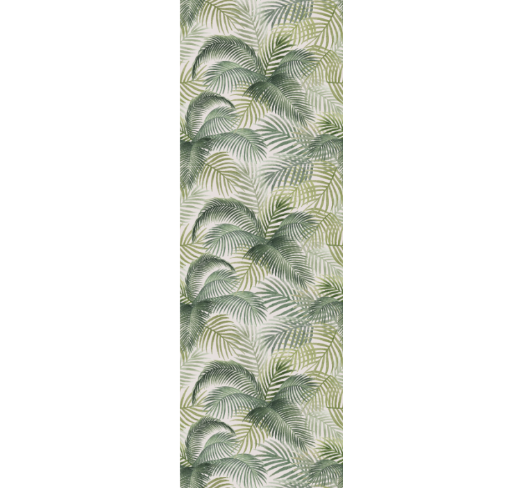 Soft exotic leaves jungle themed wallpaper - TenStickers