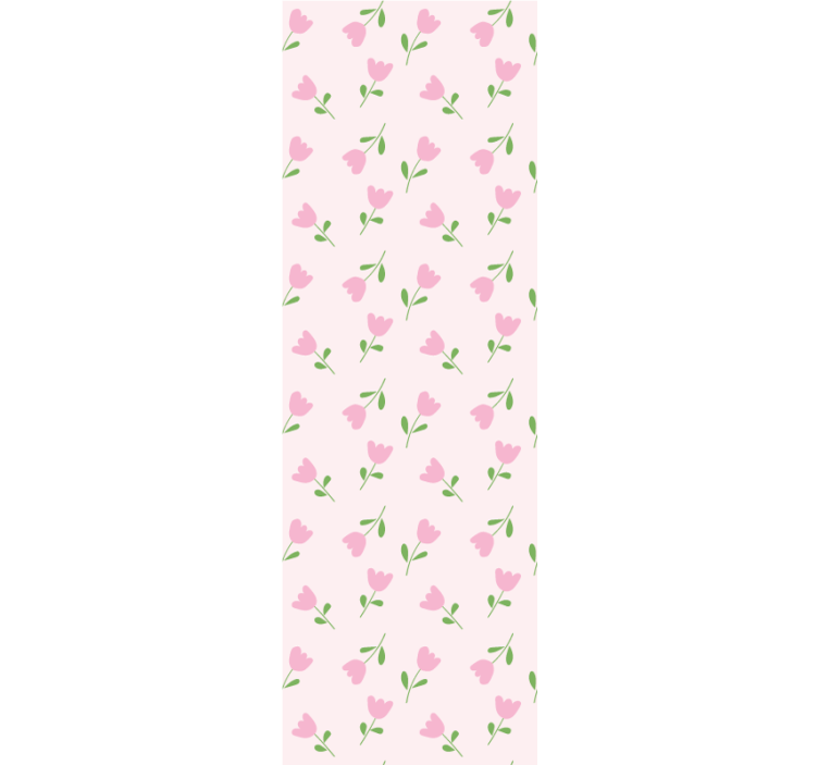 Pink floral design flowers wallpaper - TenStickers