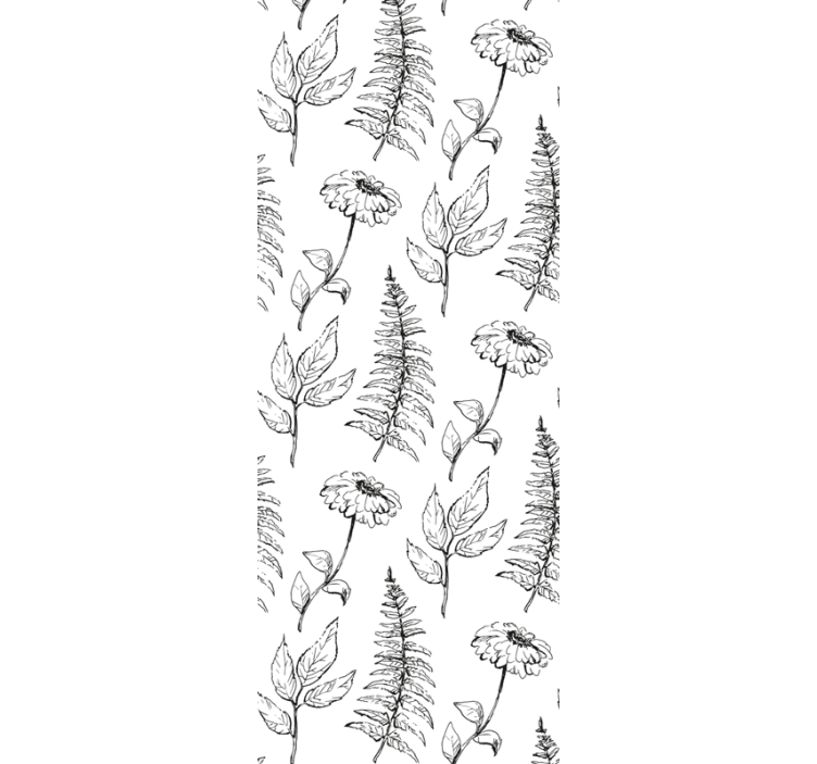 Floral Fern Pattern flowers wallpaper - TenStickers