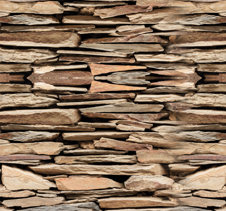 Stacked slate wall stone effect wallpaper - TenStickers