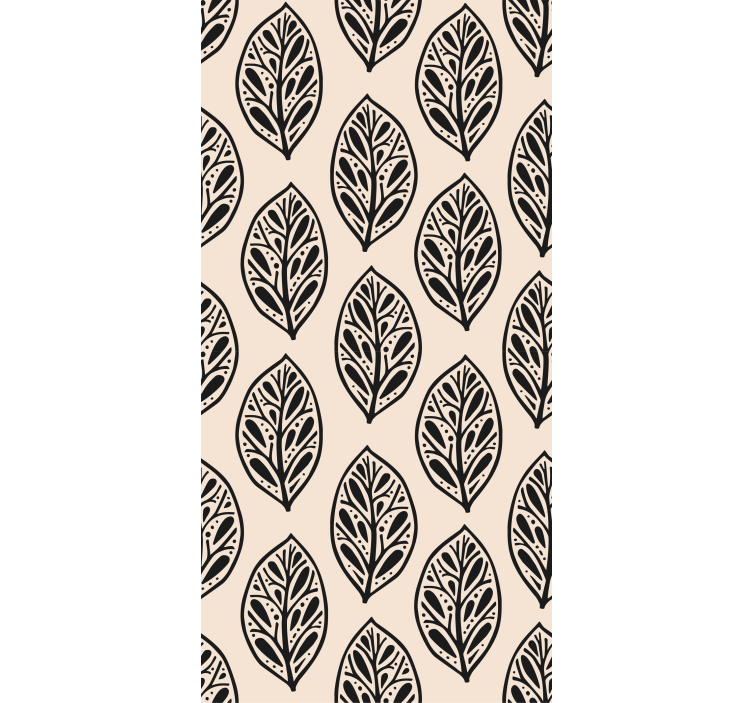 Stylish beige arrangement leaves wallpaper - TenStickers