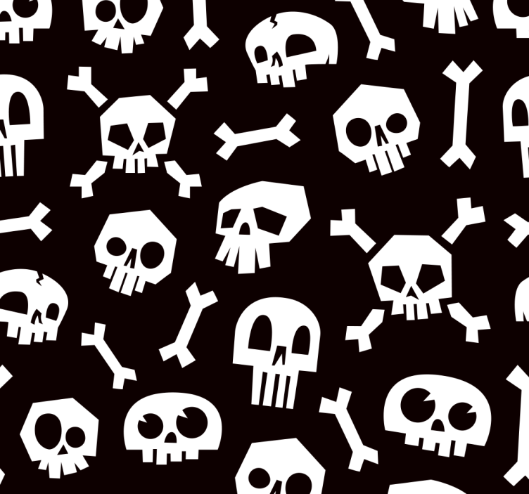 Skulls and Bones cute halloween wallpaper - TenStickers