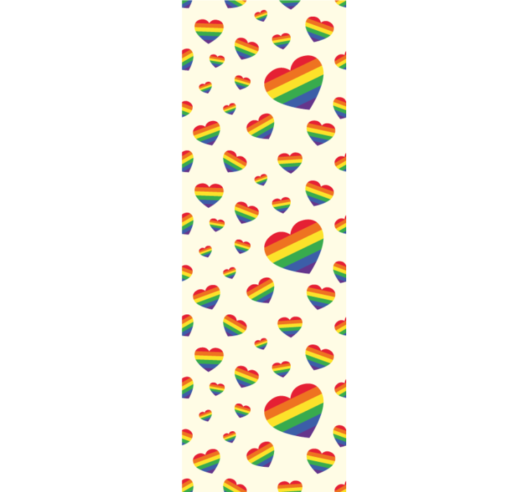 Rainbow hearts display wallpaper teenage bedroom - TenStickers