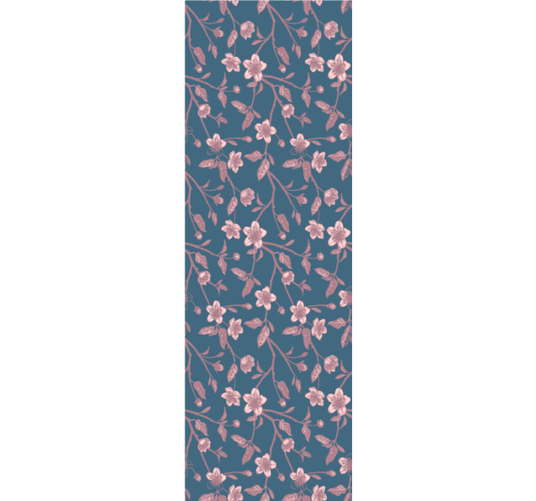 Pink branch blossoms flowers wallpaper - TenStickers