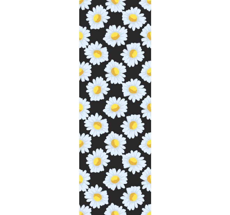 Black daisy blooms flowers wallpaper - TenStickers