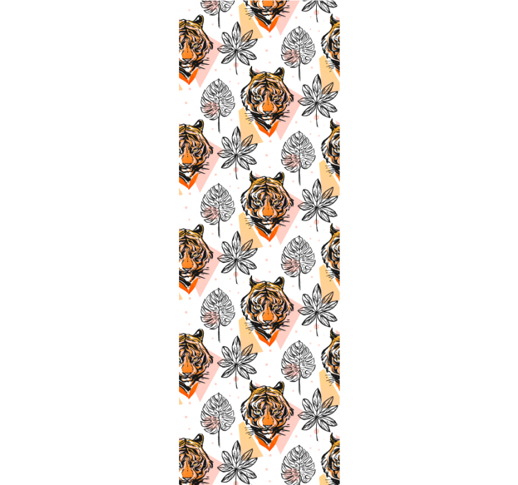 Tiger floral elements animal wallpaper - TenStickers