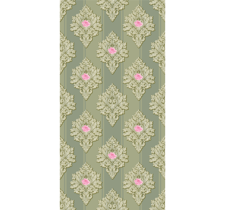 Floral wallpaper with rose floral accents - TenStickers