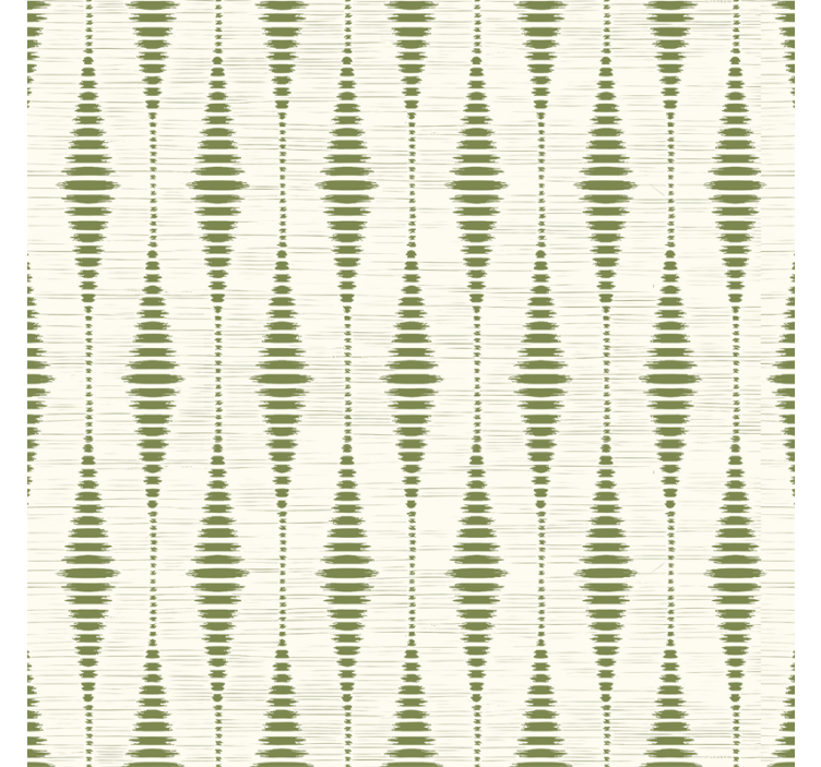 moss green rabaul ikat geometric wallpaper - TenStickers