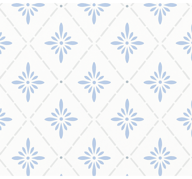 Blue rhombus tiles kitchen wallpaper - TenStickers