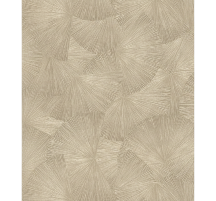 Leaves wallpaper chic tan abstract fan - TenStickers