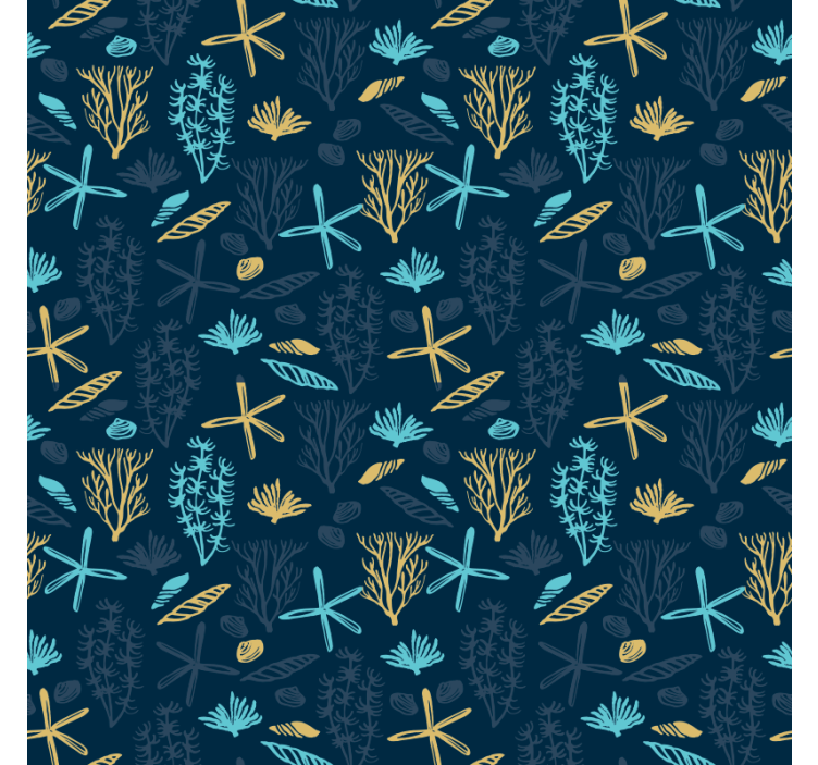 Wall paper in bedroom colorful seabed design - TenStickers