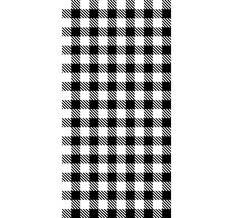 Black and white vichy wall paper in bedroom - TenStickers