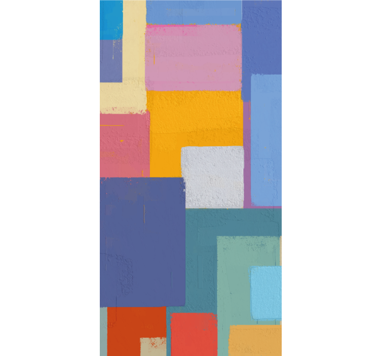 Ornamental wallpaper abstract colorful squares - TenStickers