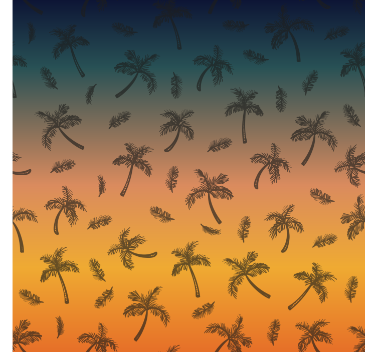 Ornamental wallpaper tropical palm scene - TenStickers