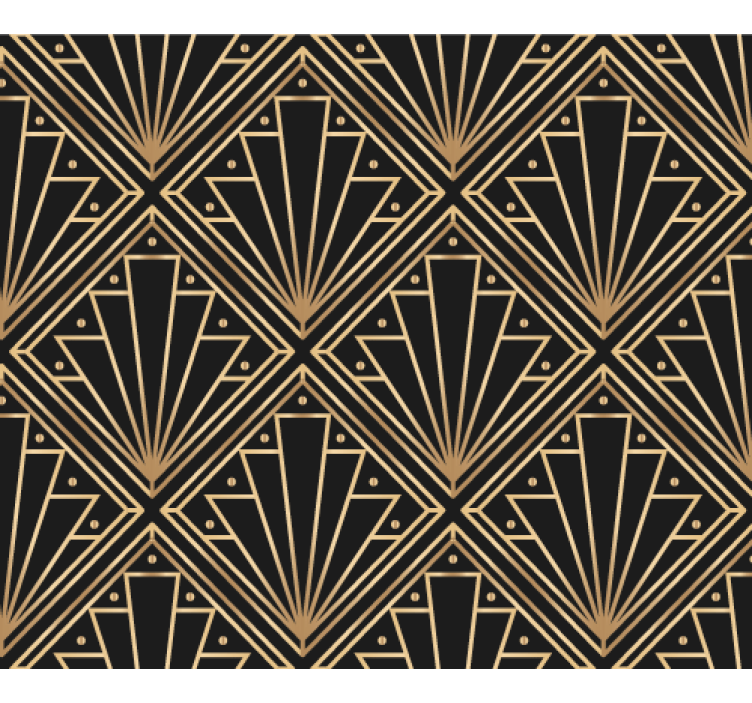 Textured wallpaper golden and black squared pattern - TenStickers