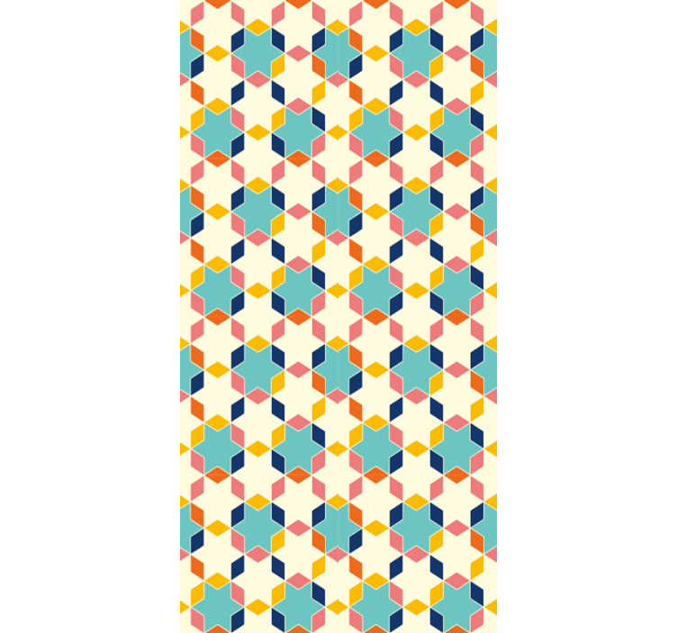 Living area wallpaper geometric tessellation design - TenStickers
