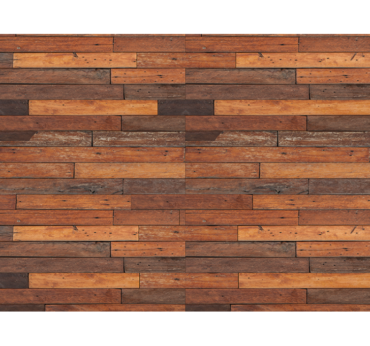 Wall paper in bedroom rustic plank texture - TenStickers
