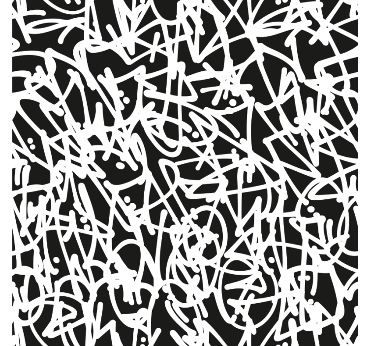 Black and white graffiti wall paper in bedroom - TenStickers
