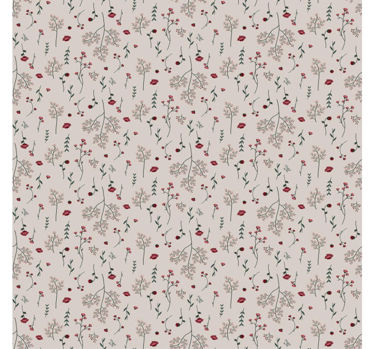 Textured wallpaper minimalistic red floral design - TenStickers