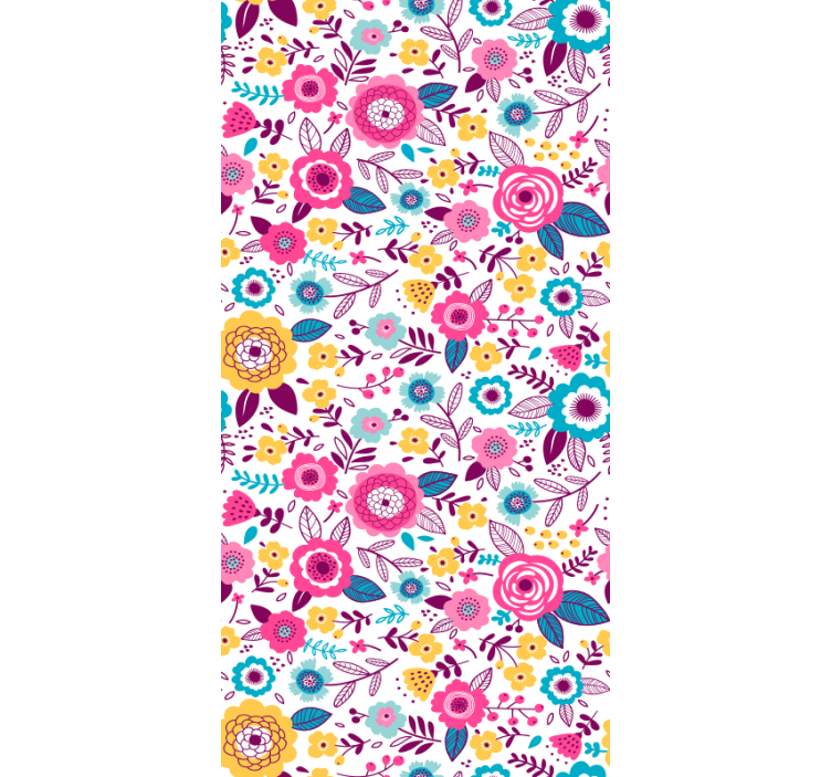 Vibrant botanical inspiration wall paper in bedroom - TenStickers