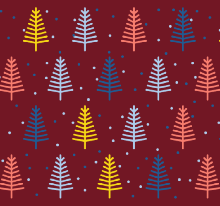 Holiday christmas wallpaper red trees design - TenStickers