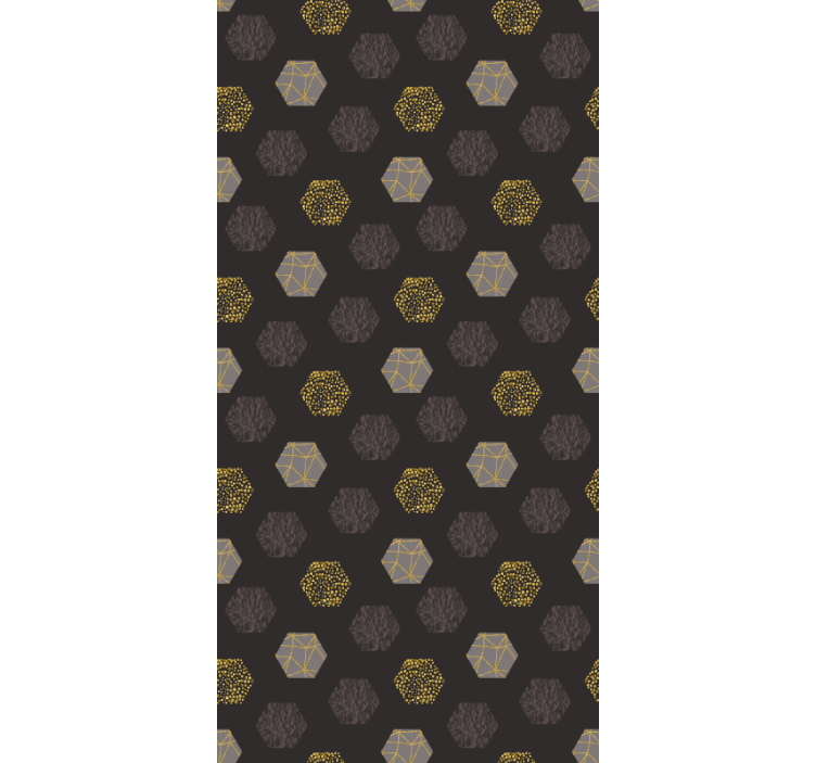 Wallpaper office nordic golden hexagons - TenStickers