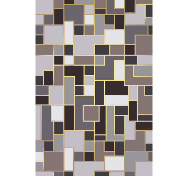 Hallway wallpaper gray rectangles mosaic - TenStickers