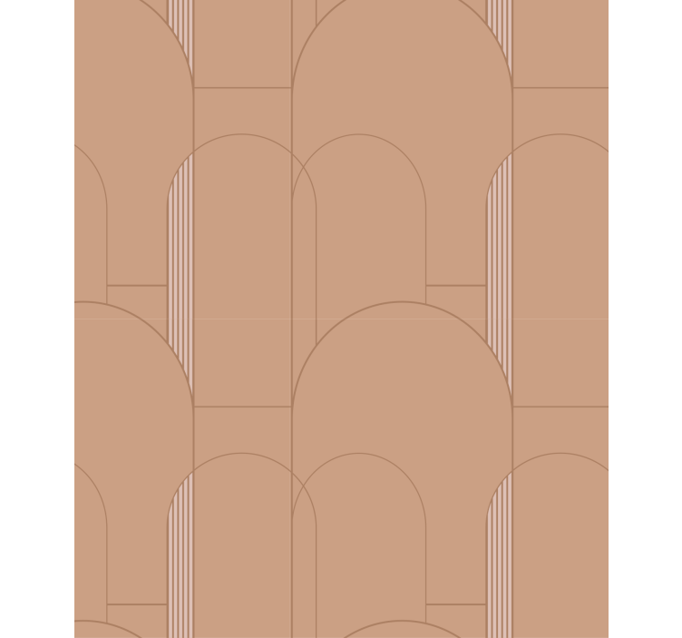 Wallpaper for dining area terracotta circular design - TenStickers
