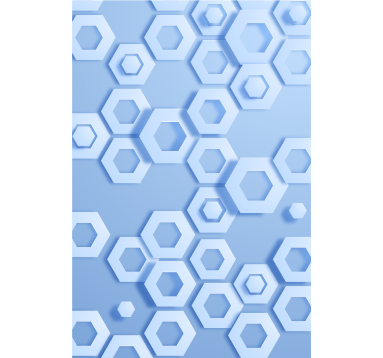 Wallpaper geometric hexagonal blue design - TenStickers