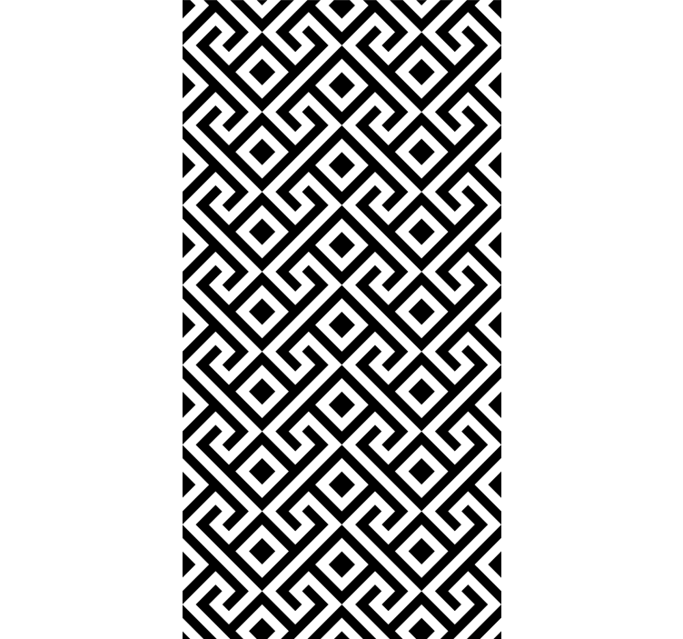 Wallpaper geometric bold black and white pattern - TenStickers