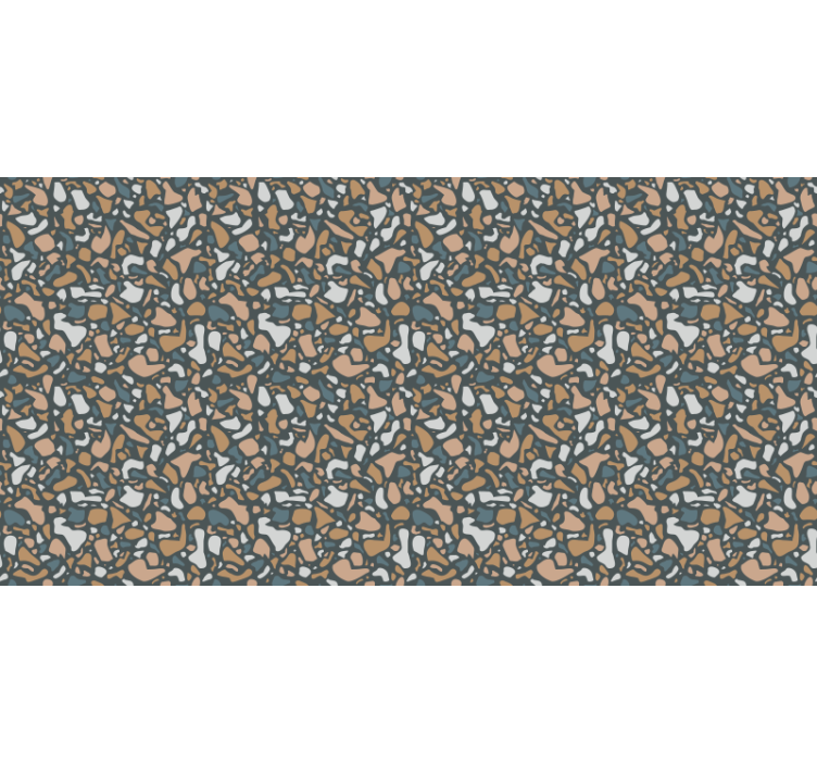 Textured wallpaper brown and blue terrazzo design - TenStickers