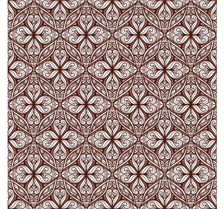 Retro wallpaper brown floral design - TenStickers