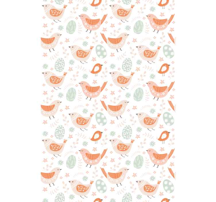 Wallpaper childrens room minimalist nordic birds - TenStickers