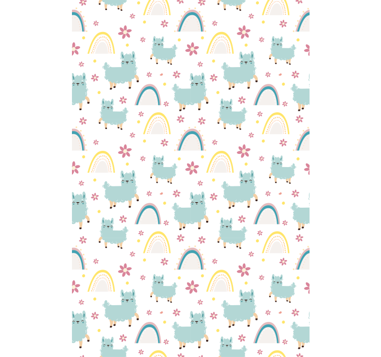Wallpaper childrens room funny sheep unicorns pattern - TenStickers