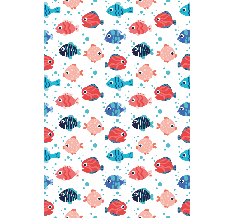 Wallpaper childrens room pink and blue fish - TenStickers