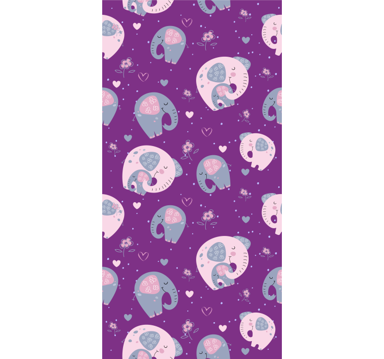 Wallpaper childrens room cute elephant design - TenStickers