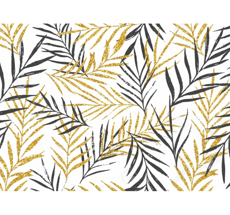 Living area wallpaper glamorous jungle leaf design - TenStickers
