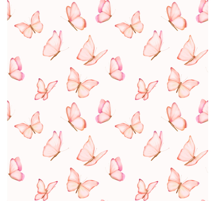 Butterflies wallpaper in a pink pattern - TenStickers