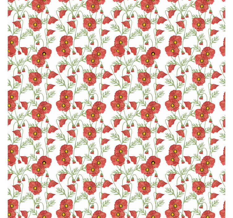 Hallway wallpaper red poppy design - TenStickers