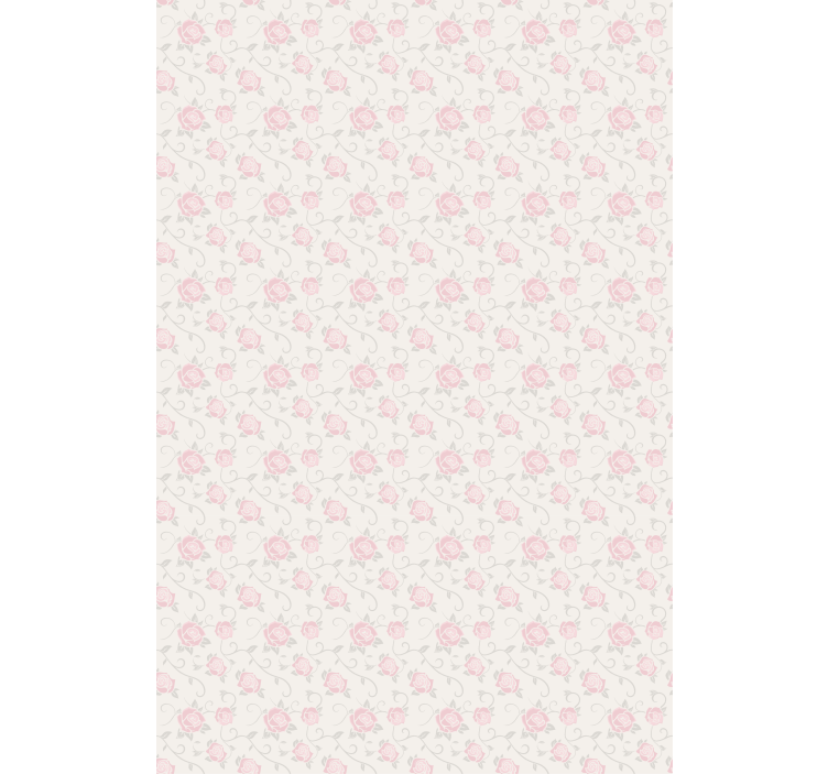 Hallway wallpaper delicate pink roses design - TenStickers