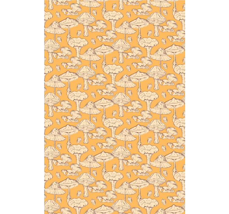 Hallway wallpaper mushroom pattern design - TenStickers