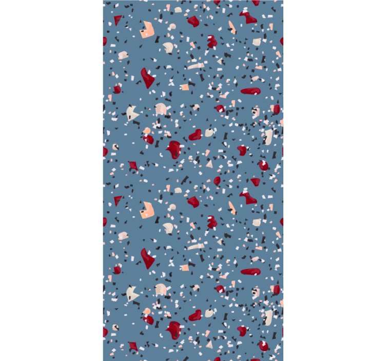 Textured wallpaper in blue geometric terrazzo - TenStickers