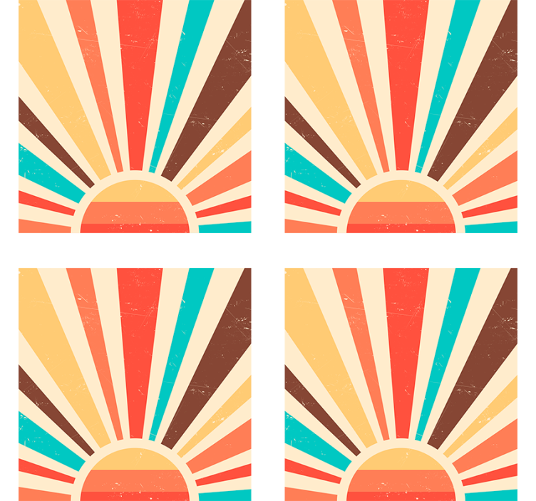 Retro wallpaper abstract vintage sunset - TenStickers