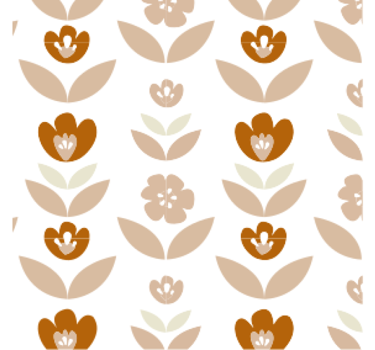 Retro wallpaper 70s floral design - TenStickers